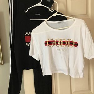 FASHION NOVA Set track pants and two crop tops